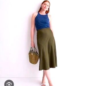 J.crew Gwyneth slip skirt XS olive green
